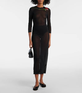Simone Rocha Crystal-embellished sheer cocktail dress