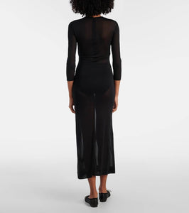 Simone Rocha Crystal-embellished sheer cocktail dress