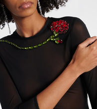 Simone Rocha Crystal-embellished sheer cocktail dress