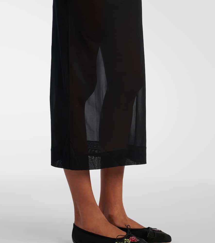 Simone Rocha Crystal-embellished sheer cocktail dress