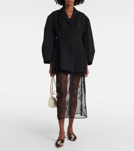Simone Rocha Embellished calf hair ballet flats