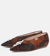 Simone Rocha Embellished calf hair ballet flats