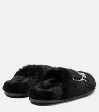 Simone Rocha Embellished faux shearling slippers