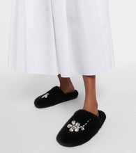 Simone Rocha Embellished faux shearling slippers