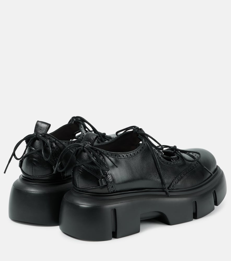 Simone Rocha Embellished leather platform brogues