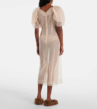 Simone Rocha Embellished ruched mesh midi dress