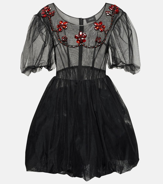 Simone Rocha Embellished tulle minidress
