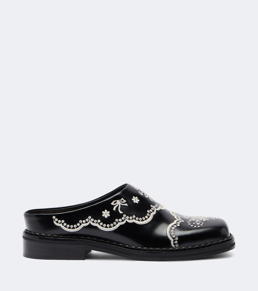 Simone Rocha Embroidered leather mules