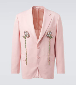 Simone Rocha Floral crystal-embellished blazer