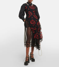 Simone Rocha Floral embroidered tulle midi dress