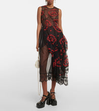 Simone Rocha Floral embroidered tulle midi dress