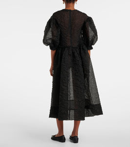 Simone Rocha Gathered puff-sleeve midi dress