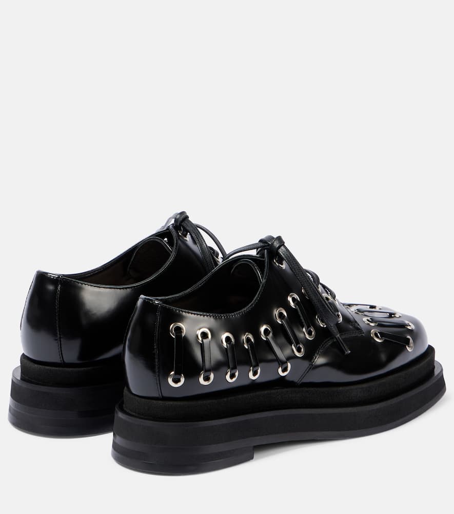 Simone Rocha Heart Toe leather platform brogues