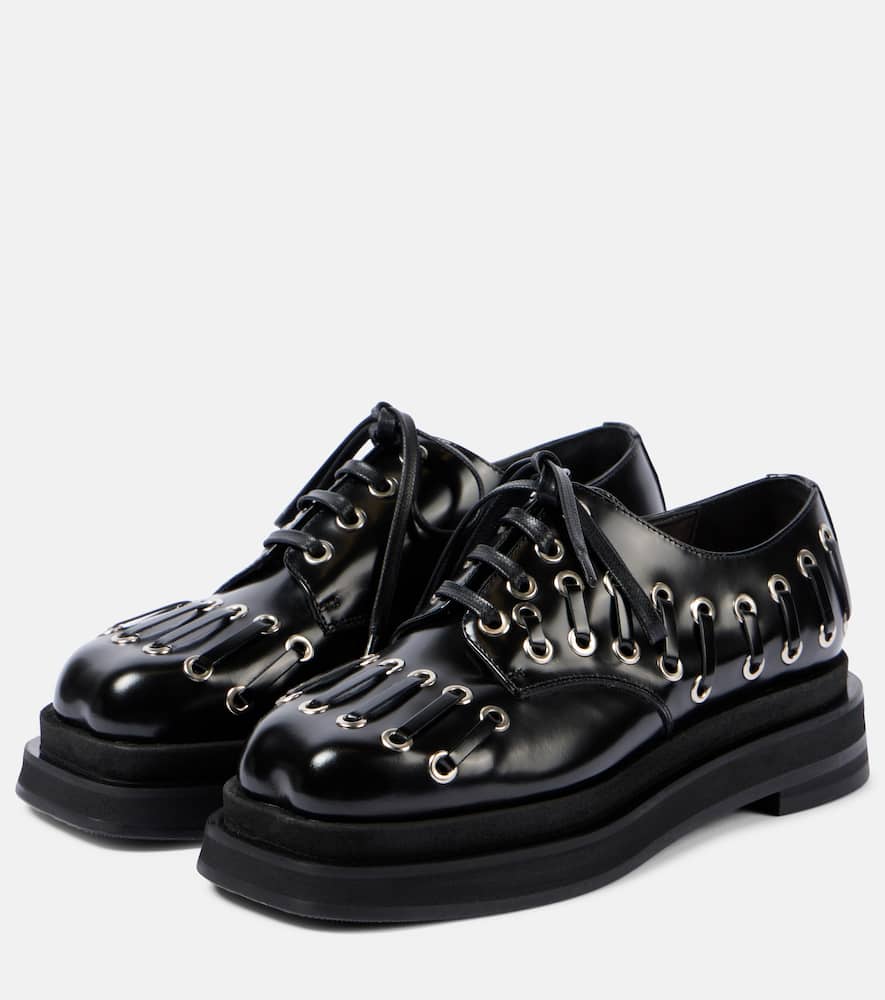 Simone Rocha Heart Toe leather platform brogues