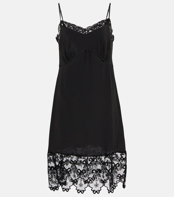 Simone Rocha Lace-trimmed slip dress