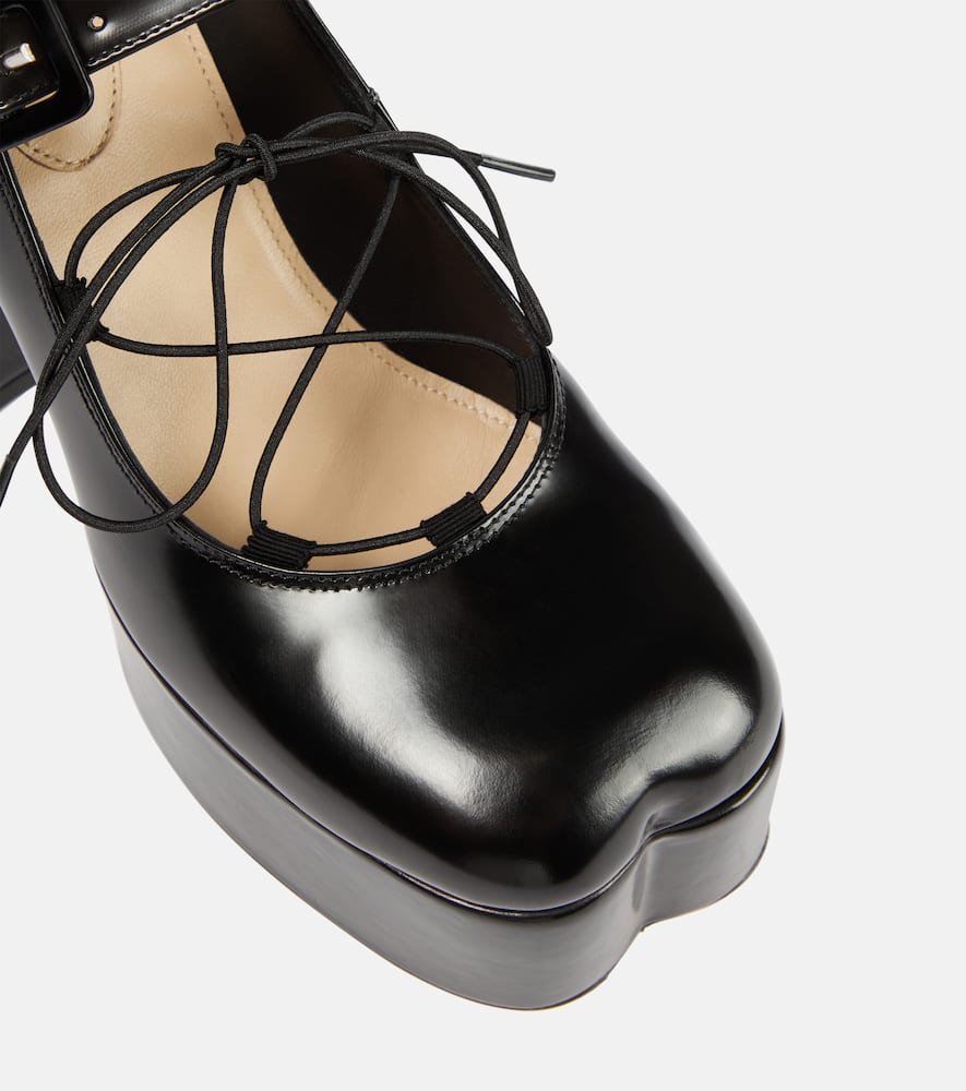 Simone Rocha Leather ballerina platform pumps