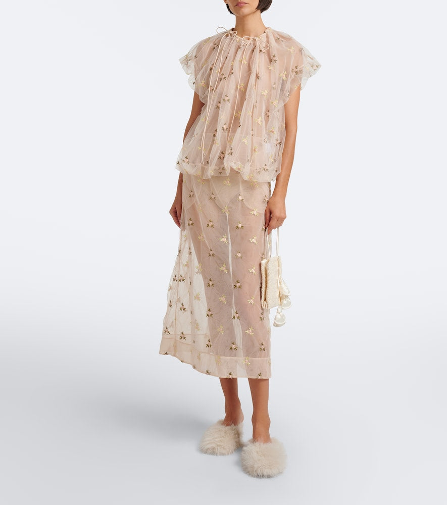 Simone Rocha Leather-trimmed mules