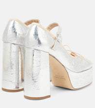 Simone Rocha Metallic leather platform pumps