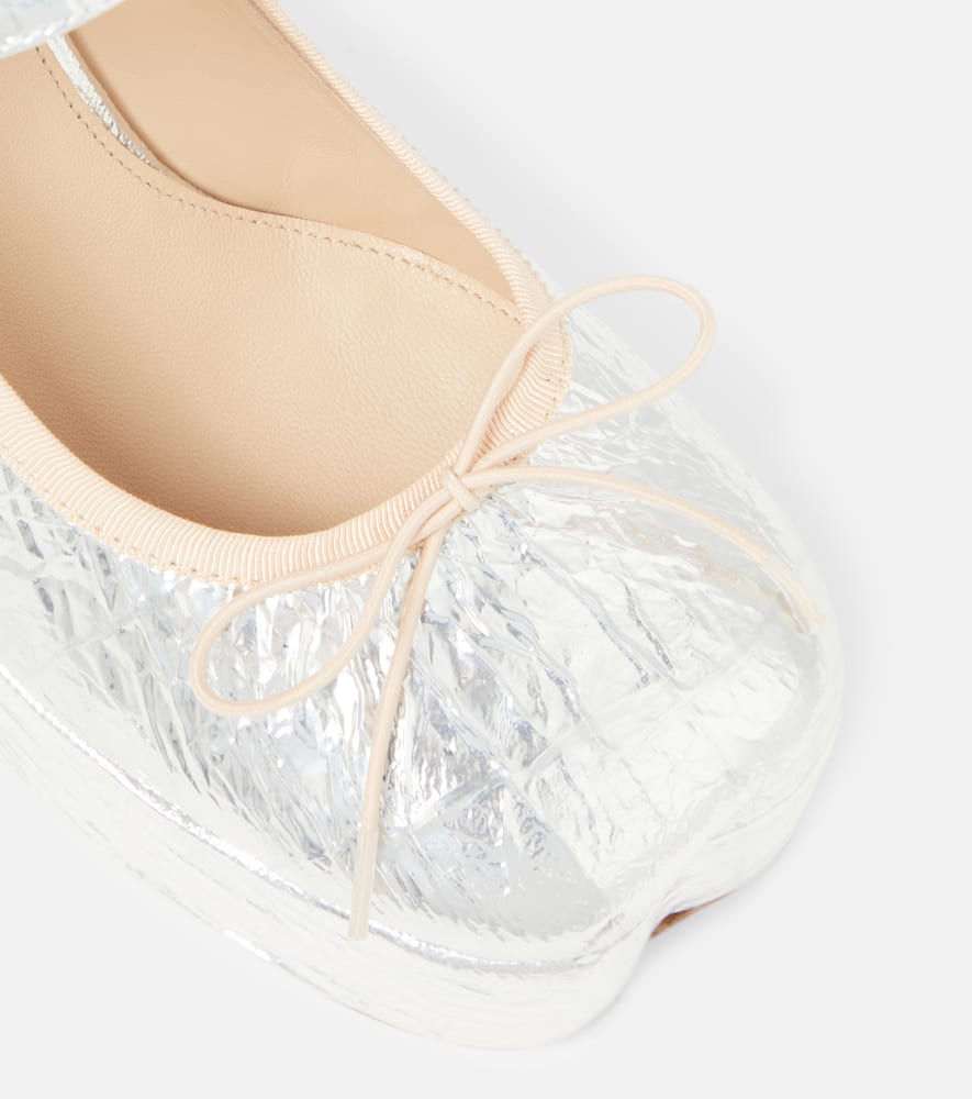 Simone Rocha Metallic leather platform pumps
