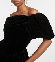 Simone Rocha Off-shoulder velvet mini dress