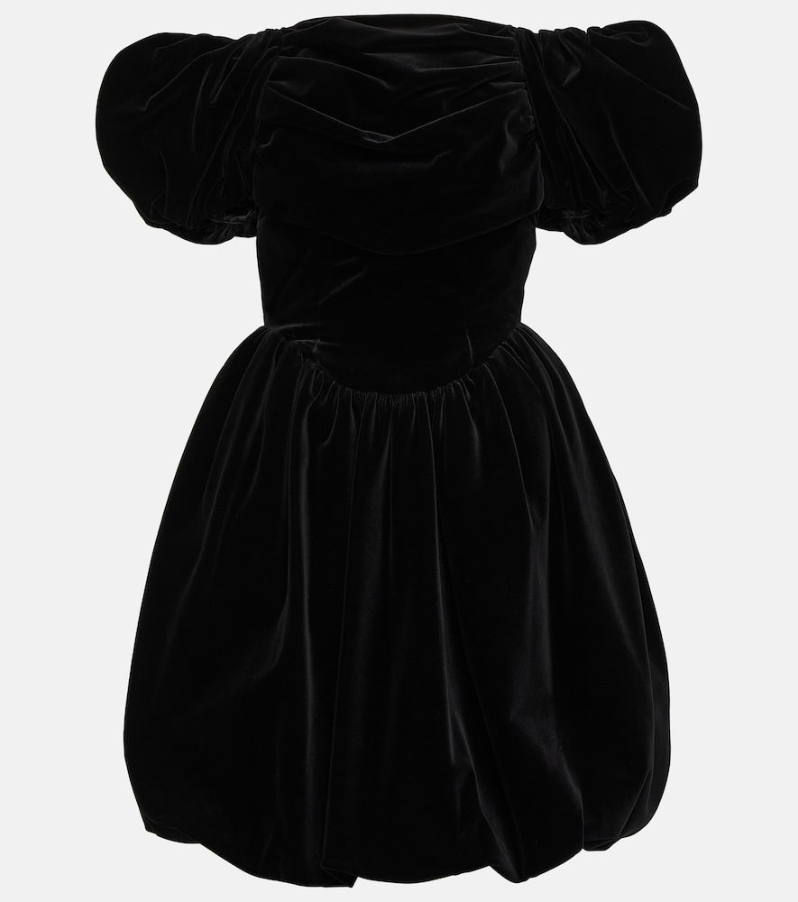 Simone Rocha Off-shoulder velvet mini dress. Simone Rocha 露肩丝绒迷你连衣裙