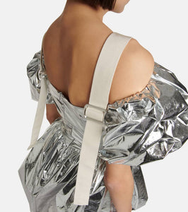 Simone Rocha Puff-sleeve metallic minidress