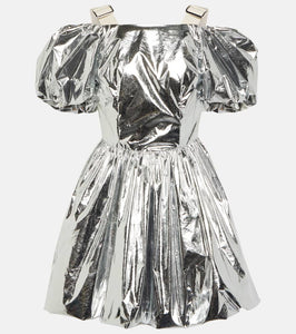 Simone Rocha Puff-sleeve metallic minidress