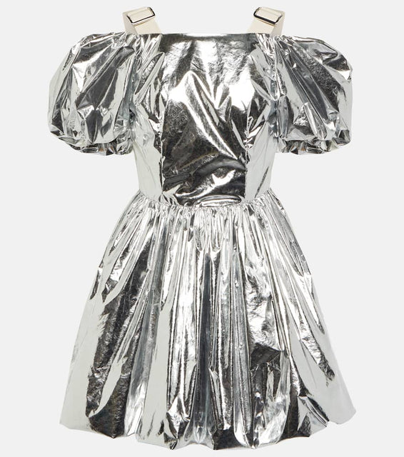 Simone Rocha Puff-sleeve metallic minidress