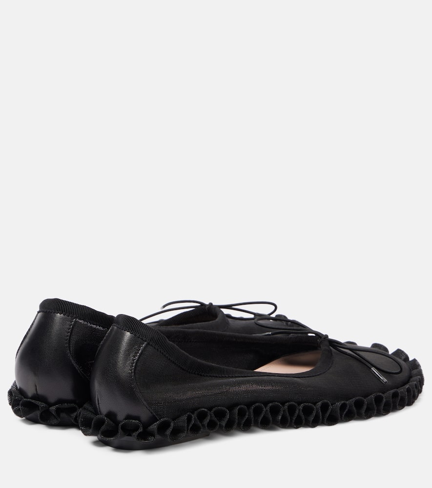 Simone Rocha Ruffled mesh ballet flats