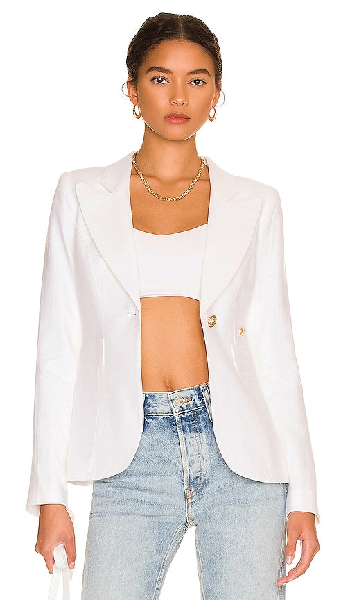 Smythe Classic Duchess Blazer in White