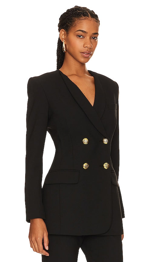 Smythe Collarless Db Blazer in Black