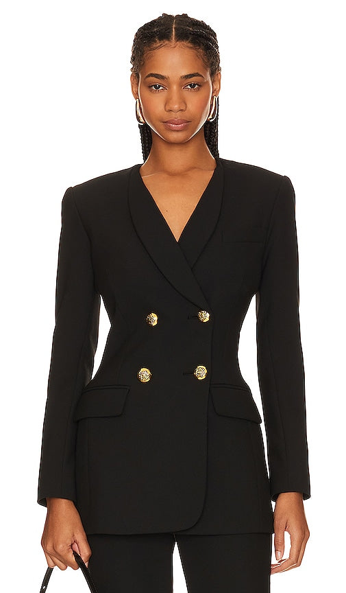 Smythe Collarless Db Blazer in Black