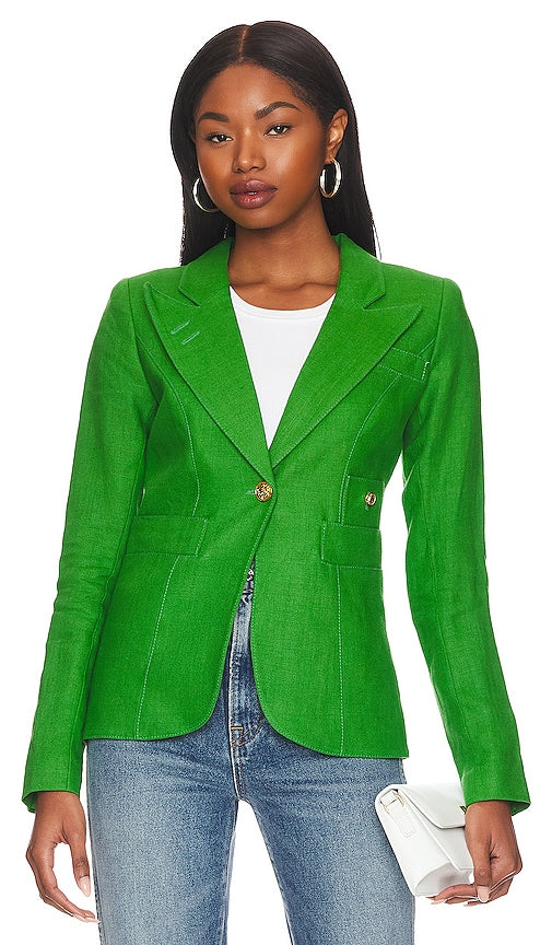 Smythe Linen Duchess Blazer in Green