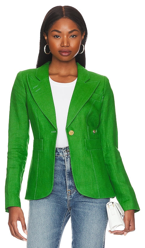 Smythe Linen Duchess Blazer in Green