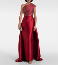 Solace London Alba embellished draped satin gown