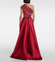 Solace London Alba embellished draped satin gown