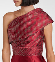 Solace London Alba embellished draped satin gown