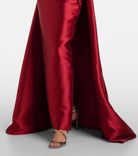 Solace London Alba embellished draped satin gown