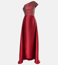 Solace London Alba embellished draped satin gown. Solace London Alba 缀饰垂褶缎面礼服