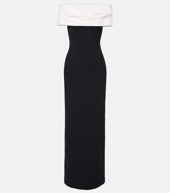 Solace London Eva colorblocked cr√É¬™pe gown