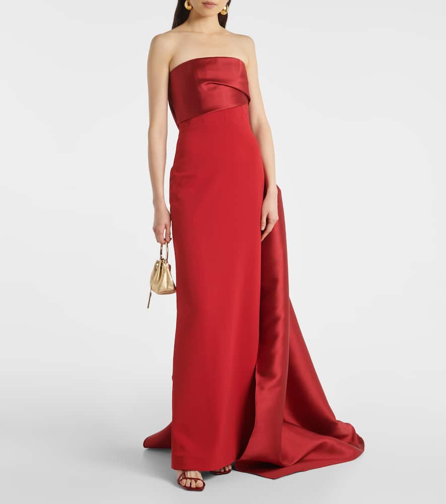 Solace London Kinsley strapless cr√É¬™pe and twill gown