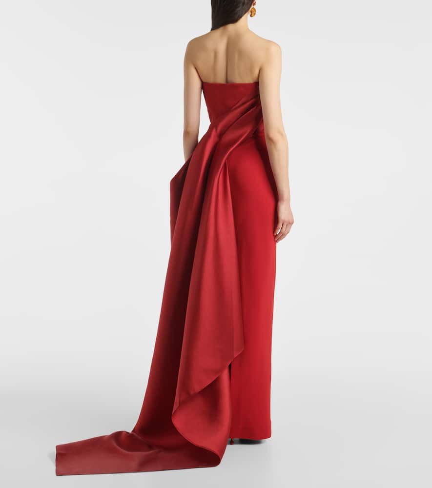 Solace London Kinsley strapless cr√É¬™pe and twill gown