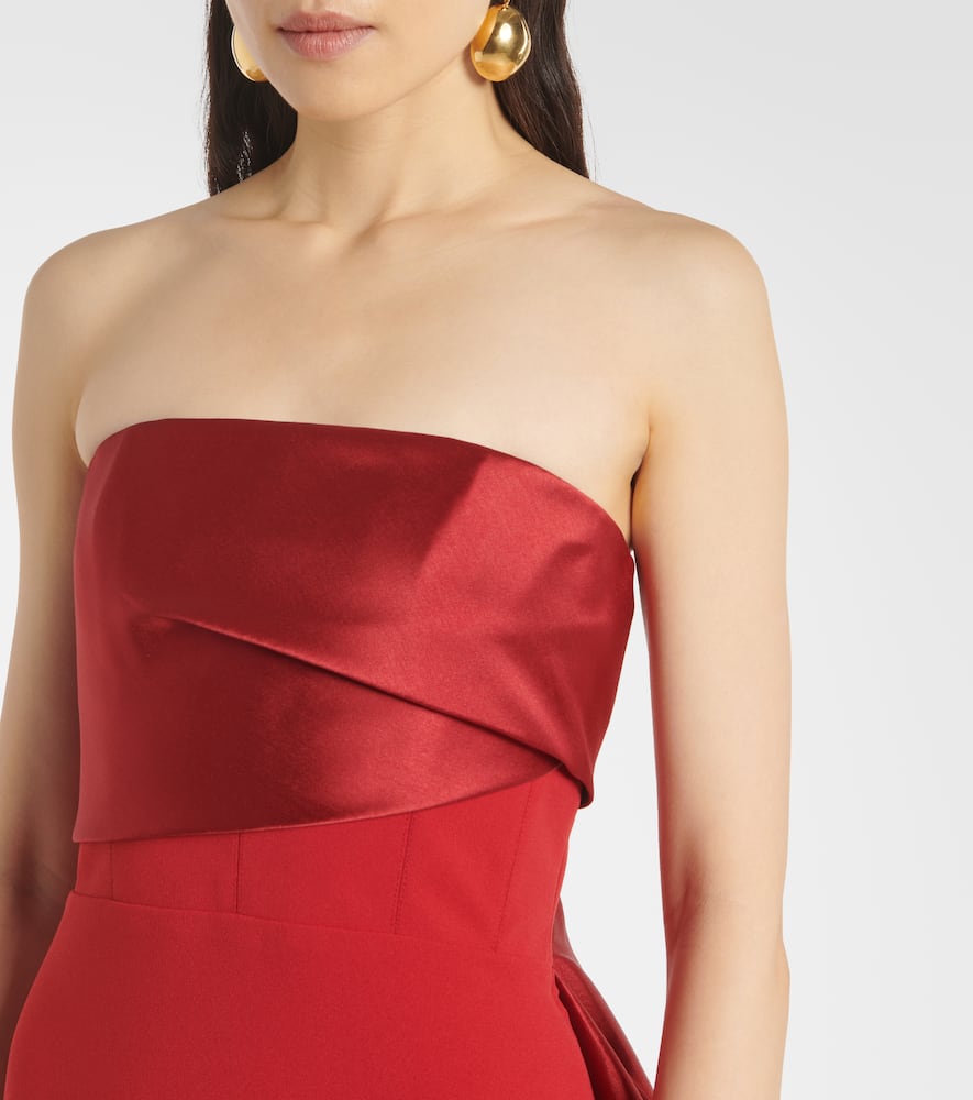 Solace London Kinsley strapless cr√É¬™pe and twill gown