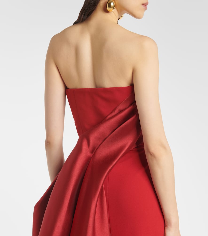 Solace London Kinsley strapless cr√É¬™pe and twill gown