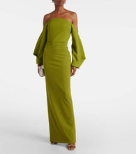 Solace London Lotta off-shoulder Crêpe gown