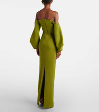 Solace London Lotta off-shoulder Crêpe gown