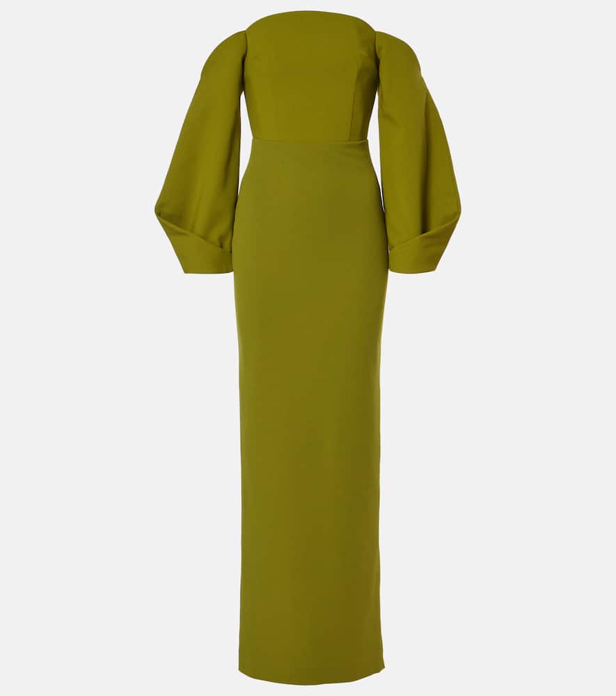 Solace London Lotta off-shoulder Crêpe gown