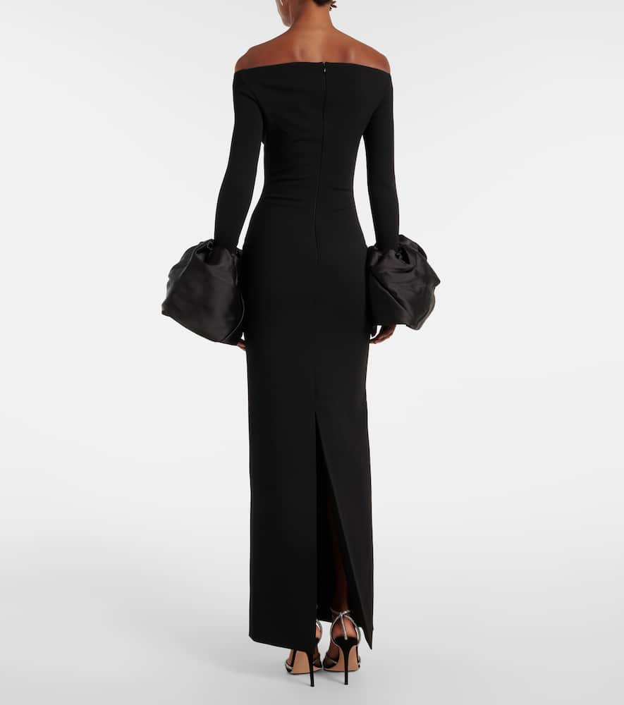Solace London Talia off-shoulder cr√É¬™pe gown