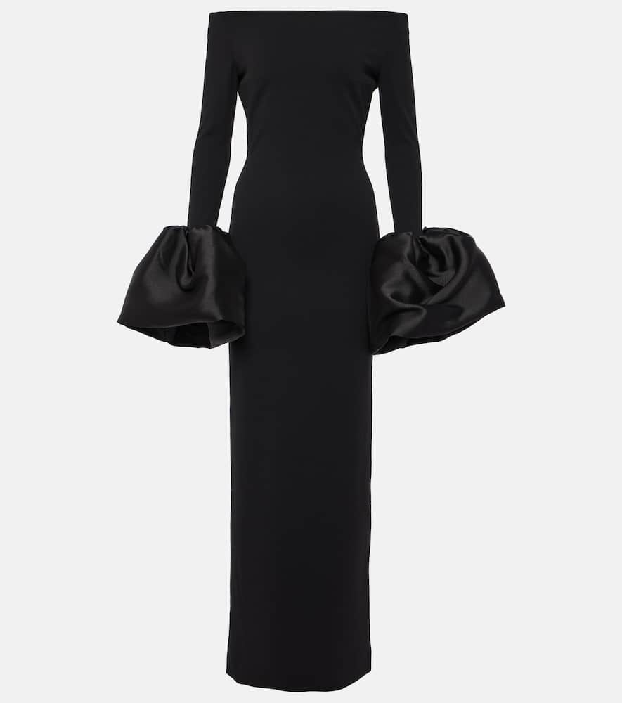 Solace London Talia off-shoulder cr√É¬™pe gown