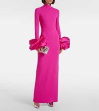 Solace London Viviana satin-trimmed cr√É¬™pe gown